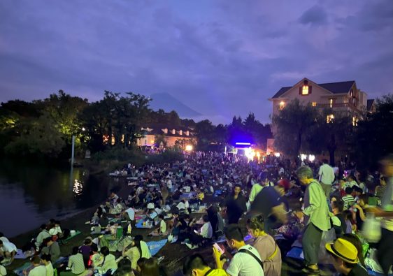 Waiting for Fireworks with Mt Fuji in background