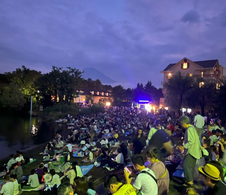 Waiting for Fireworks with Mt Fuji in background